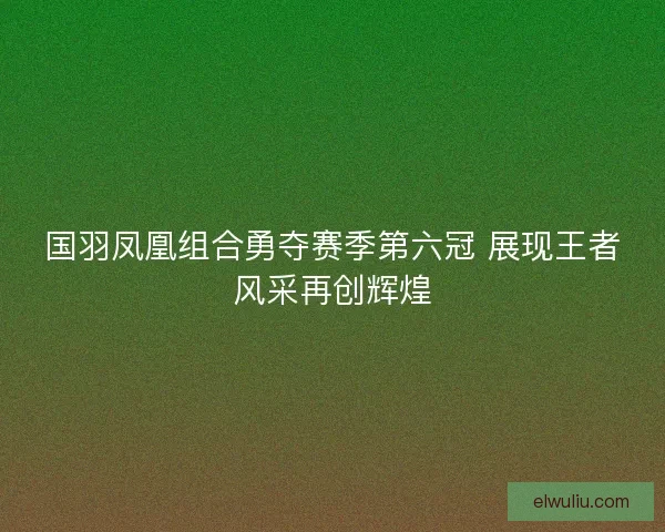 国羽凤凰组合勇夺赛季第六冠 展现王者风采再创辉煌