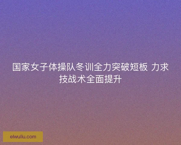 国家女子体操队冬训全力突破短板 力求技战术全面提升